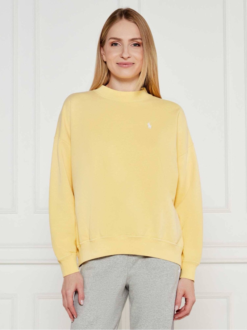 Polo by Ralph Lauren Women’s Pale Yellow Mock-Neck Sweatshirt